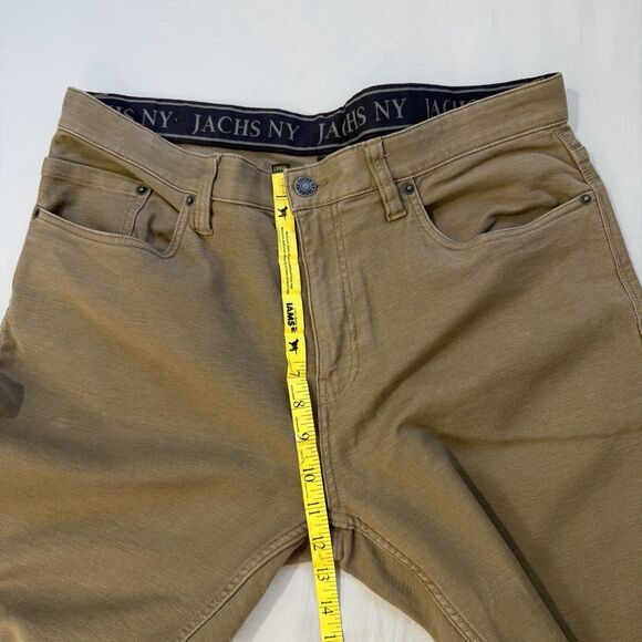 JACHS NEW YORK 5-Pocket Pants 36 x 34 Khaki Brown Stretch Straight Leg Chino - Picture 5 of 9